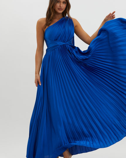 Royal Blue Pleat Maxi Dress