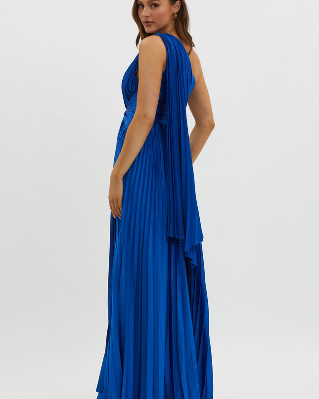 Royal Blue Pleat Maxi Dress