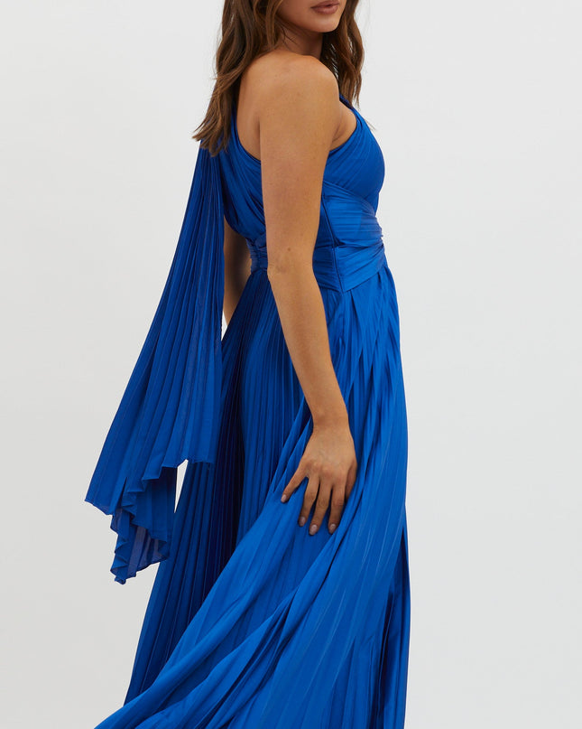 Royal Blue Pleat Maxi Dress
