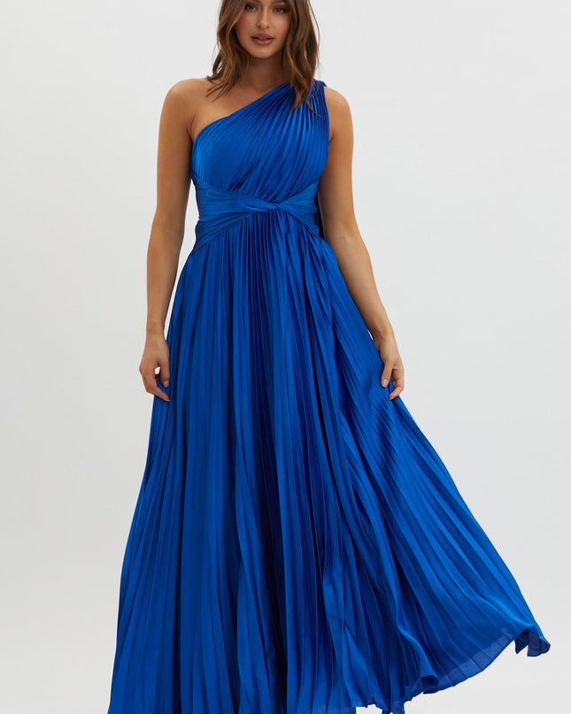 Royal Blue Pleat Maxi Dress