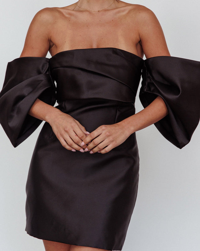 Black Off-Shoulder Mini Dress