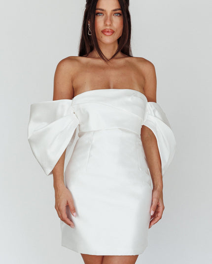 White Off-Shoulder Mini Dress