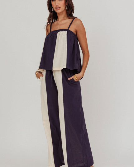 Midnight Contrast Wide Leg Pant