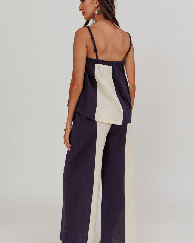 Midnight Contrast Wide Leg Pant