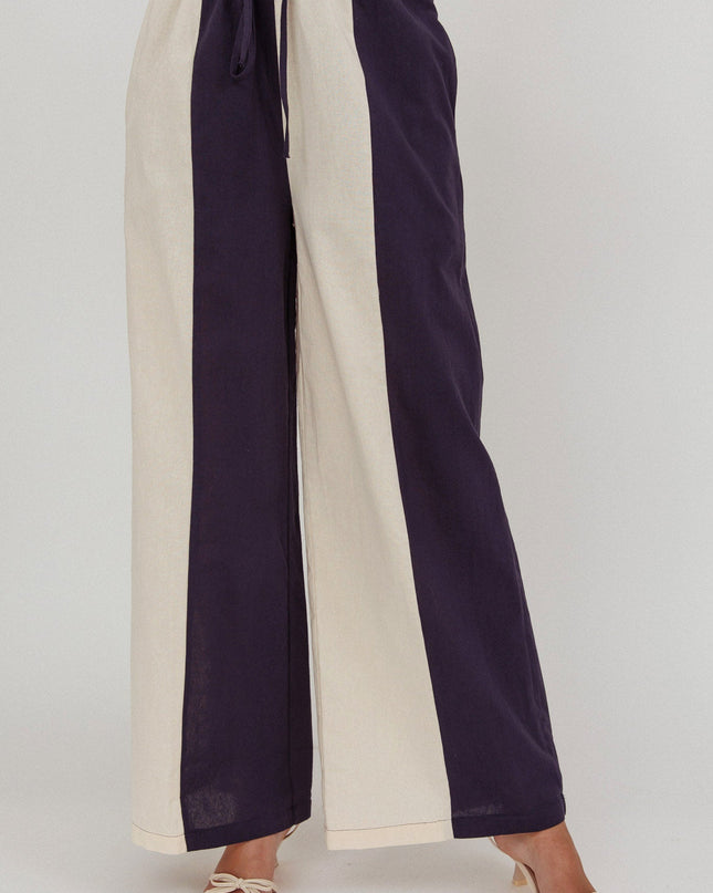 Midnight Contrast Wide Leg Pant
