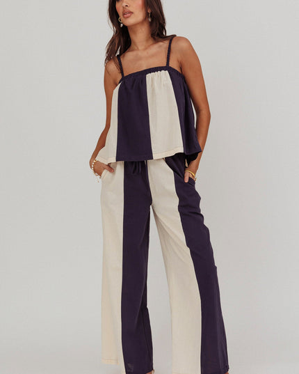Midnight Contrast Wide Leg Pant