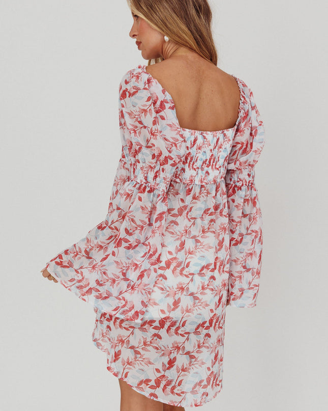 Brick Tie Front Blouse Print