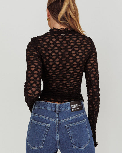 Black Long Sleeve Lace Top
