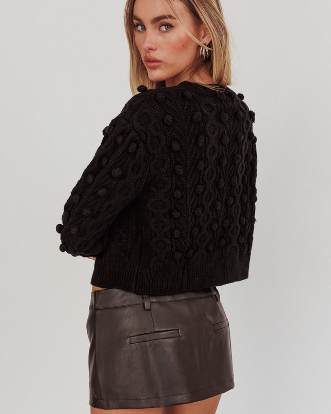 Black Velvet Bow Cardigan