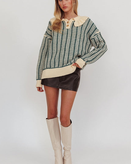 Emerald Button Knit Sweater