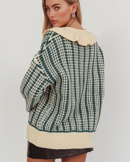 Emerald Button Knit Sweater
