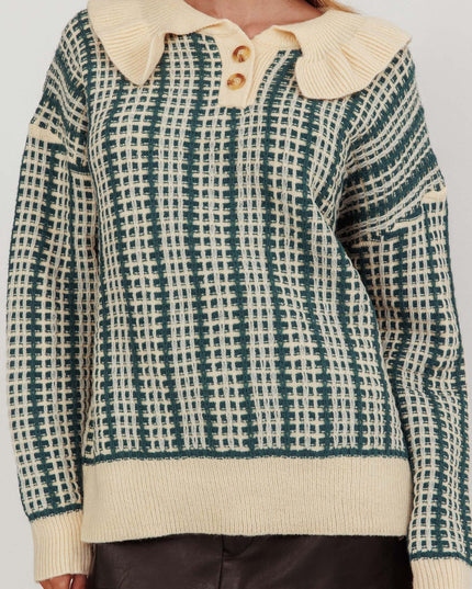 Emerald Button Knit Sweater