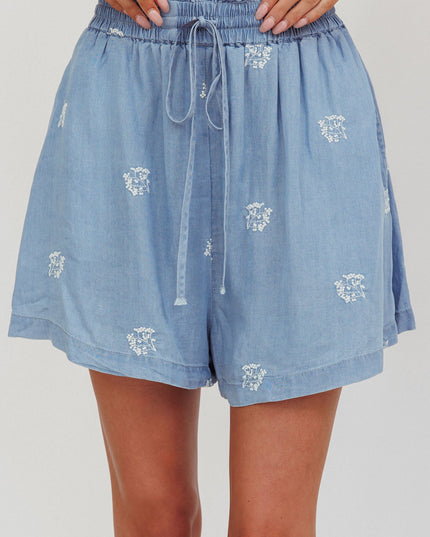 Denim Lovefool Elastic Shorts