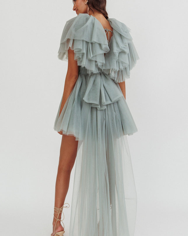 Pistachio Star Power Tulle Train Mini Dress