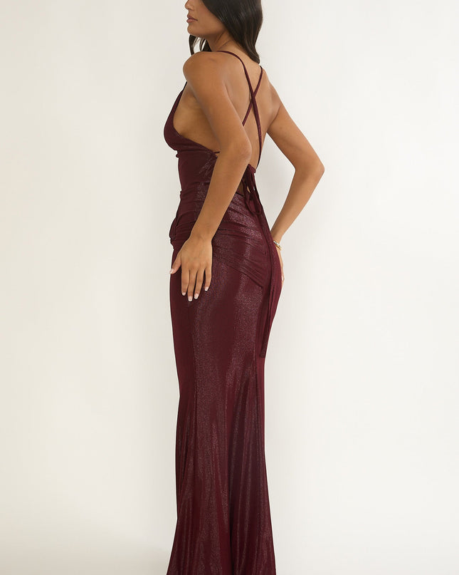 Burgundy Back Maxi Dress