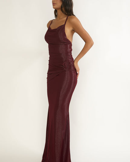 Burgundy Back Maxi Dress