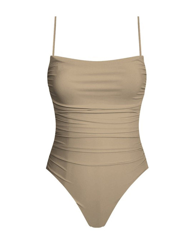 Ruched One Piece Swimsuit Suntanned