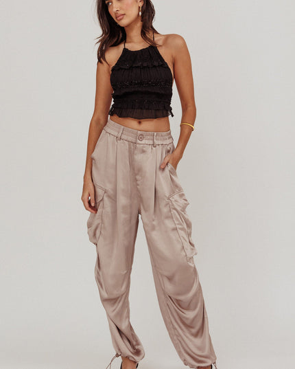 Mink Satin Cargo Pant