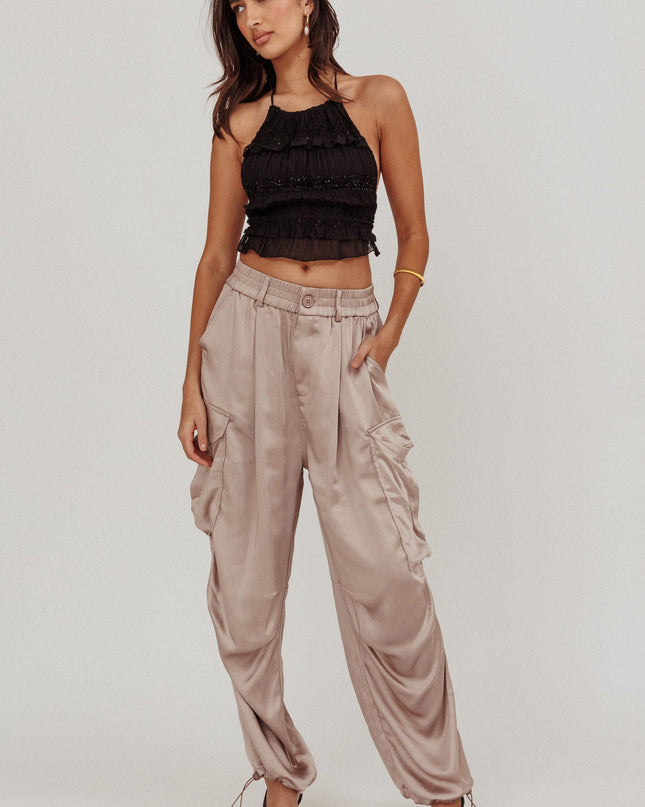 Mink Satin Cargo Pant