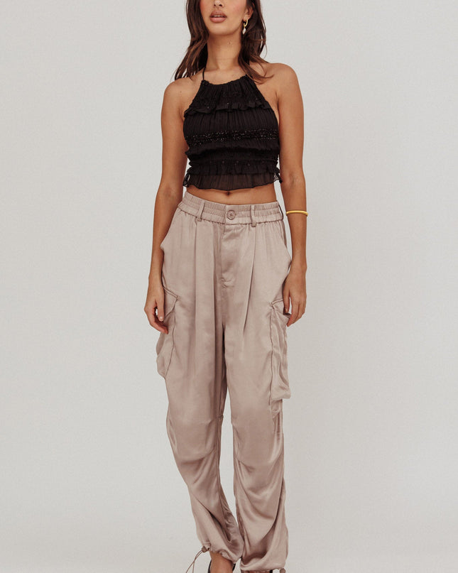 Mink Satin Cargo Pant