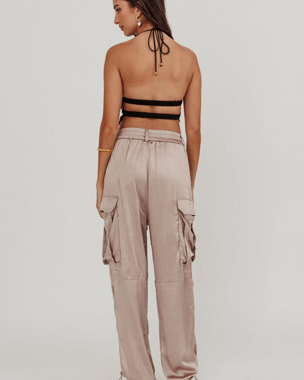 Mink Satin Cargo Pant