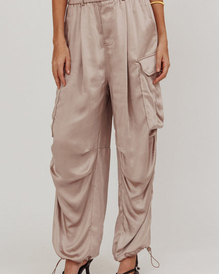 Mink Satin Cargo Pant