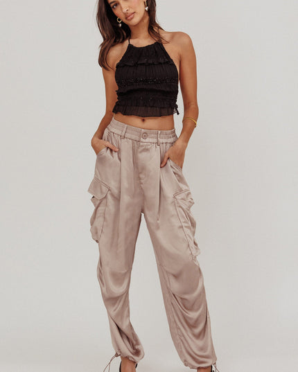 Mink Satin Cargo Pant