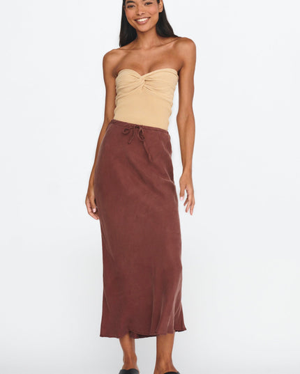 Beige Strapless Ribbed Knit Top