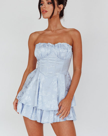 Blue Sky Gathered Bust Romper Dust