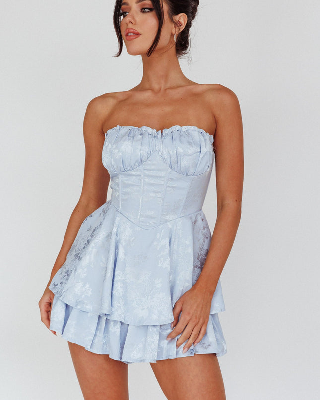 Blue Sky Gathered Bust Romper Dust