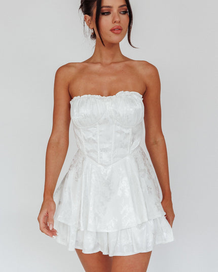 Ivory Sky Gathered Bust Romper
