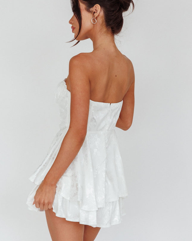 Ivory Sky Gathered Bust Romper
