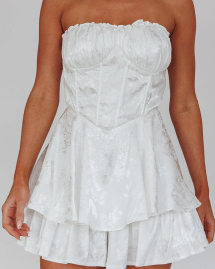 Ivory Sky Gathered Bust Romper