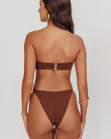 Bandeau O-Ring Bikini Top Choc