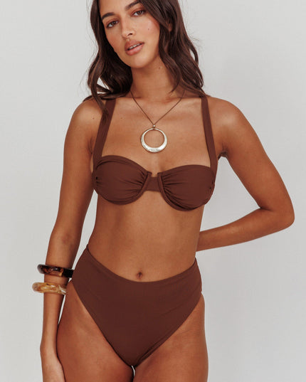 High Waist Bikini Bottom Choc