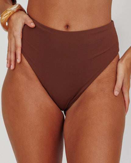 High Waist Bikini Bottom Choc