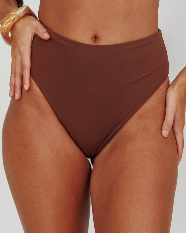 High Waist Bikini Bottom Choc