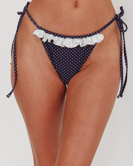 Polka Dot Tie Frill Bikini Bottom