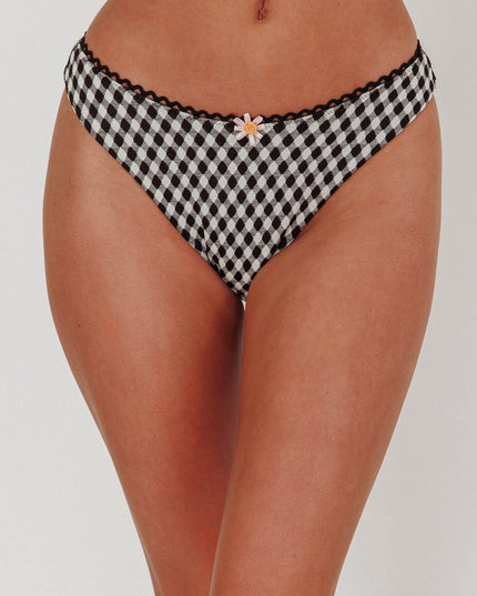 Gingham Rac Trim Bikini Bottom