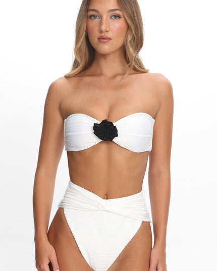 Ivory High Waist Twist Bikini Bottom