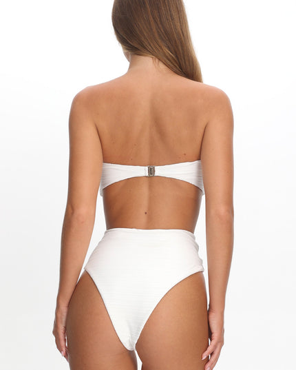 Ivory High Waist Twist Bikini Bottom