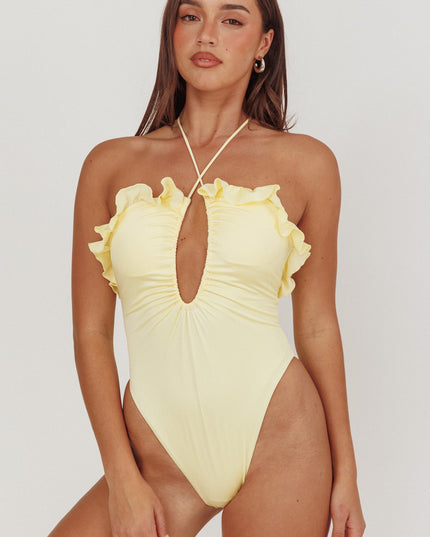 Butter Frill Strap One Piece Swimsuit