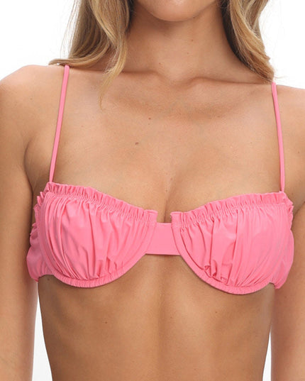 Pink Gold Coast Gathered Bust Bikini Top