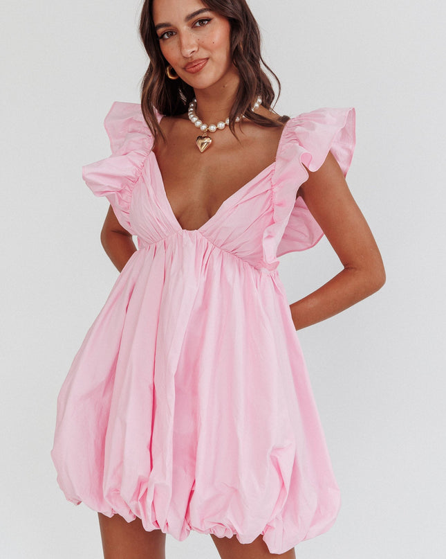 Blush Bubble Hem Mini Dress