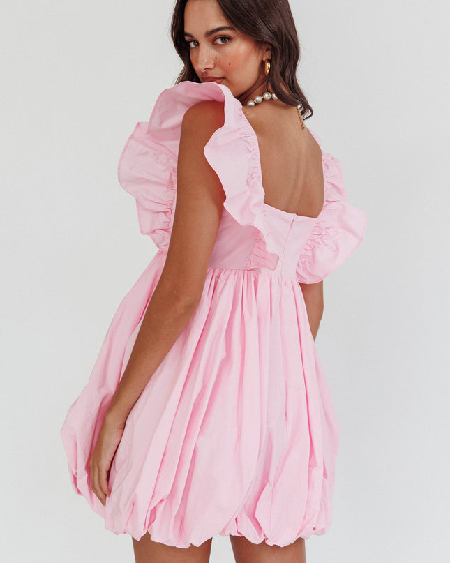 Blush Bubble Hem Mini Dress