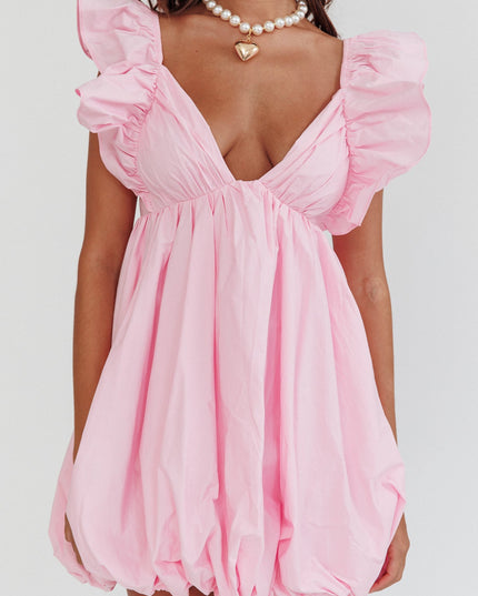 Blush Bubble Hem Mini Dress