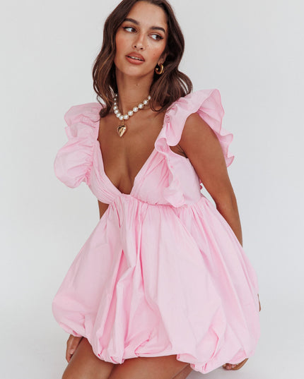 Blush Bubble Hem Mini Dress