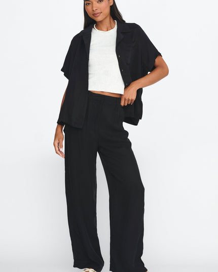 Black Straight Leg Trouser Pants