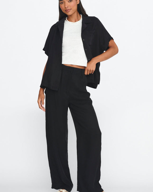Black Straight Leg Trouser Pants