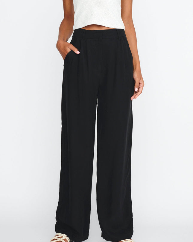 Black Straight Leg Trouser Pants